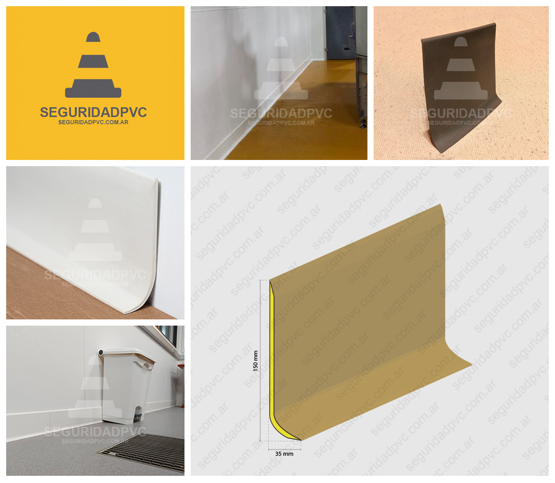 Zócalo Higiénico Sanitario Tipo J PVC 150x35mm