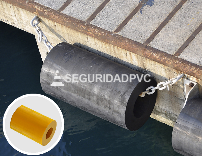 Botazo Cilindro Parachoques para barcos muelles PVC