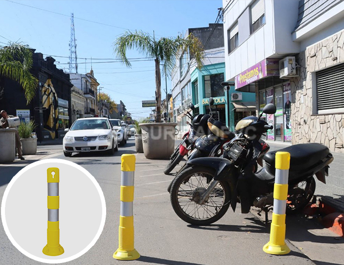 Poste rebatible PVC, delineadores de calle
