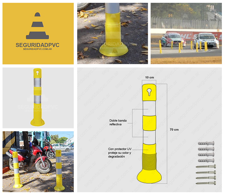 POSTES REBATIBLES DE PVC, DELINEADORES DE PVC